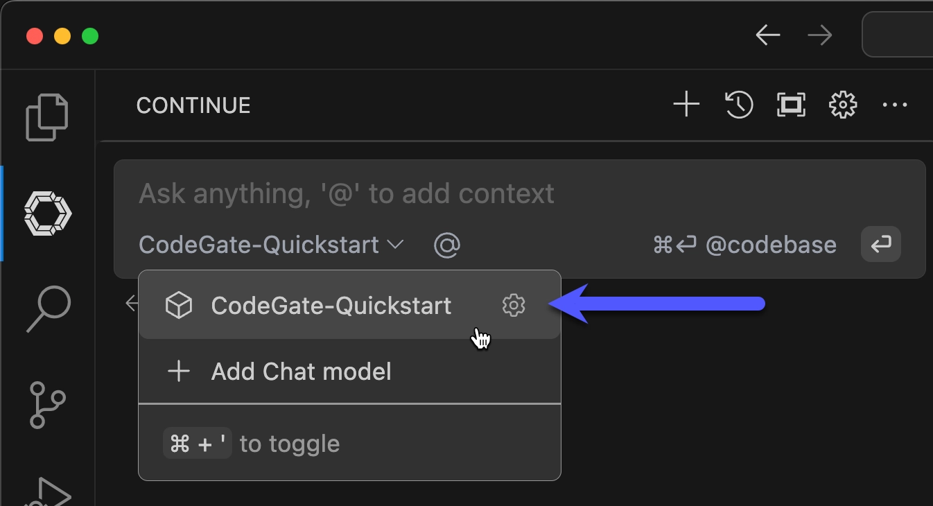 Continue chat model